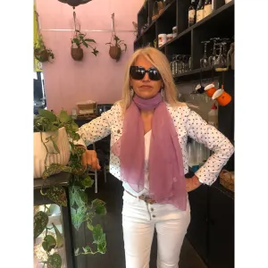 💥 Chiffon Scarf - Dusky Pink Mauve - Lightweight Scarf