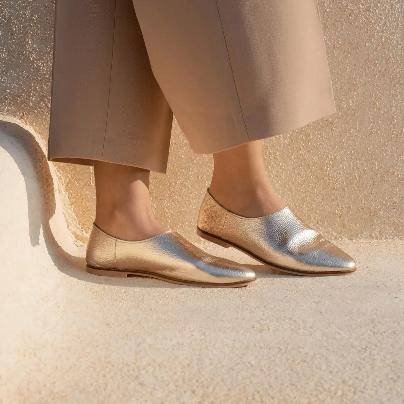 Adeela gold loafer