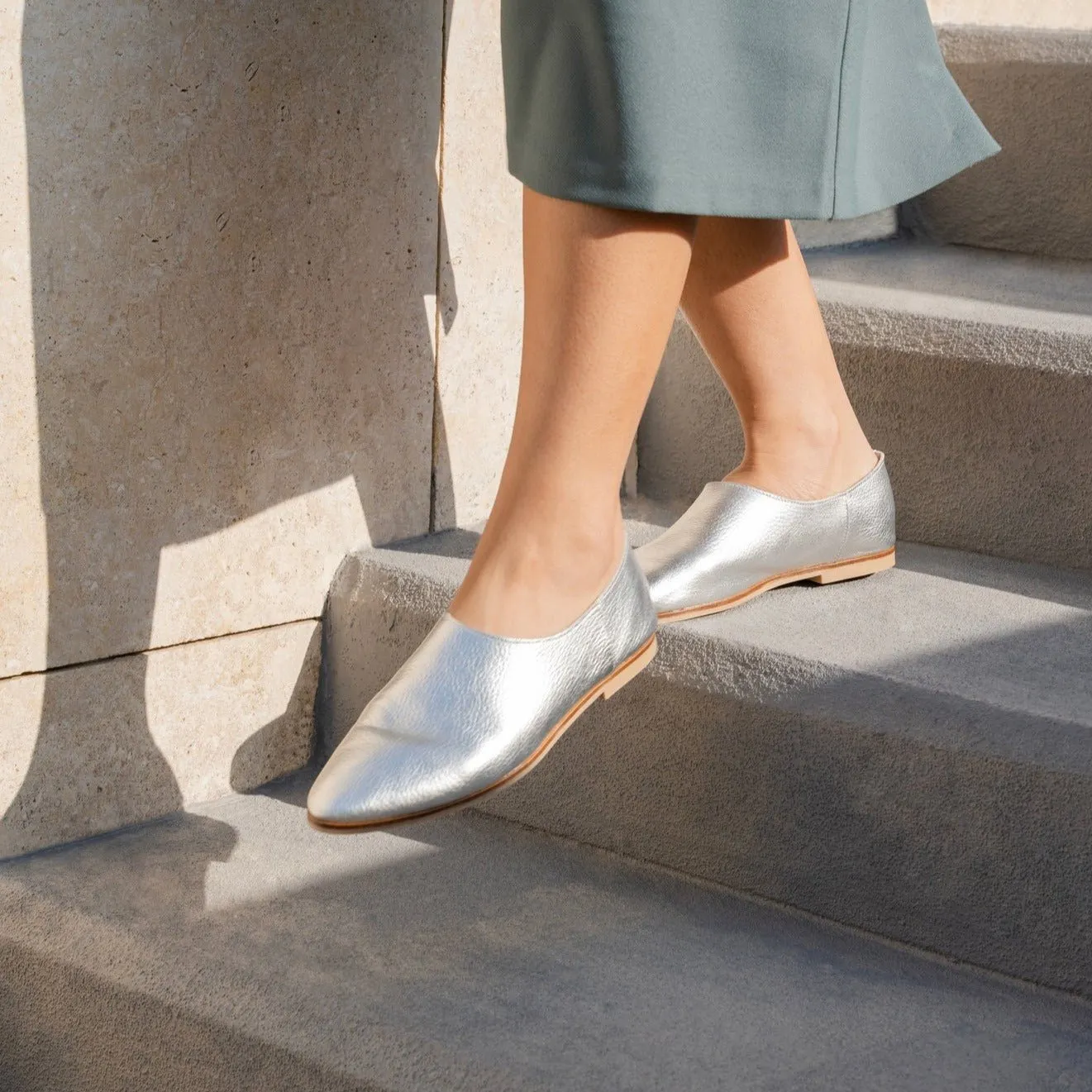 Adeela silver loafer