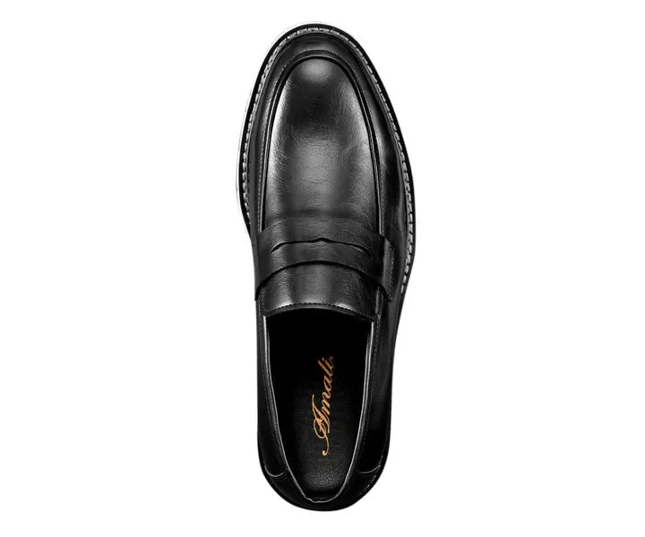 Amali Shoes Hugh Classic Black Penny Loafer Men’s Man Made