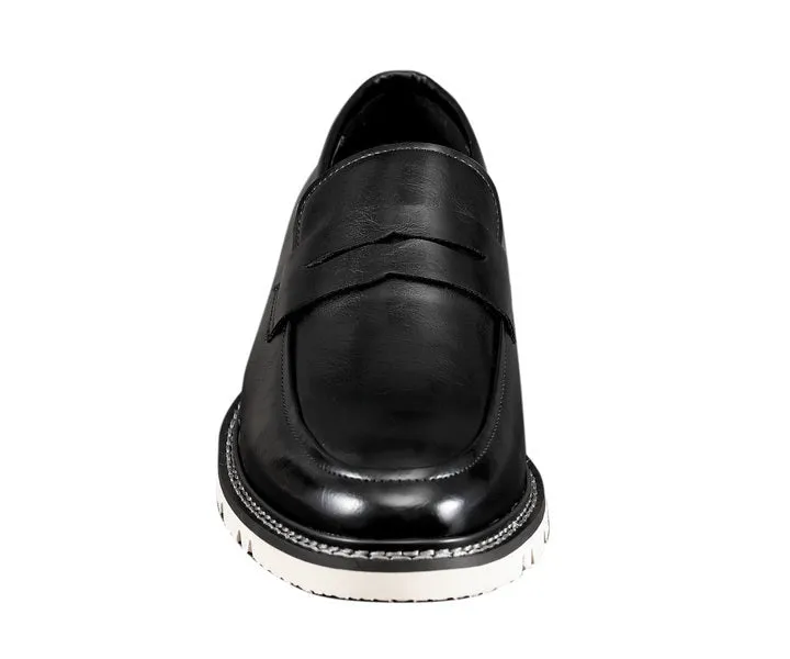 Amali Shoes Hugh Classic Black Penny Loafer Men’s Man Made