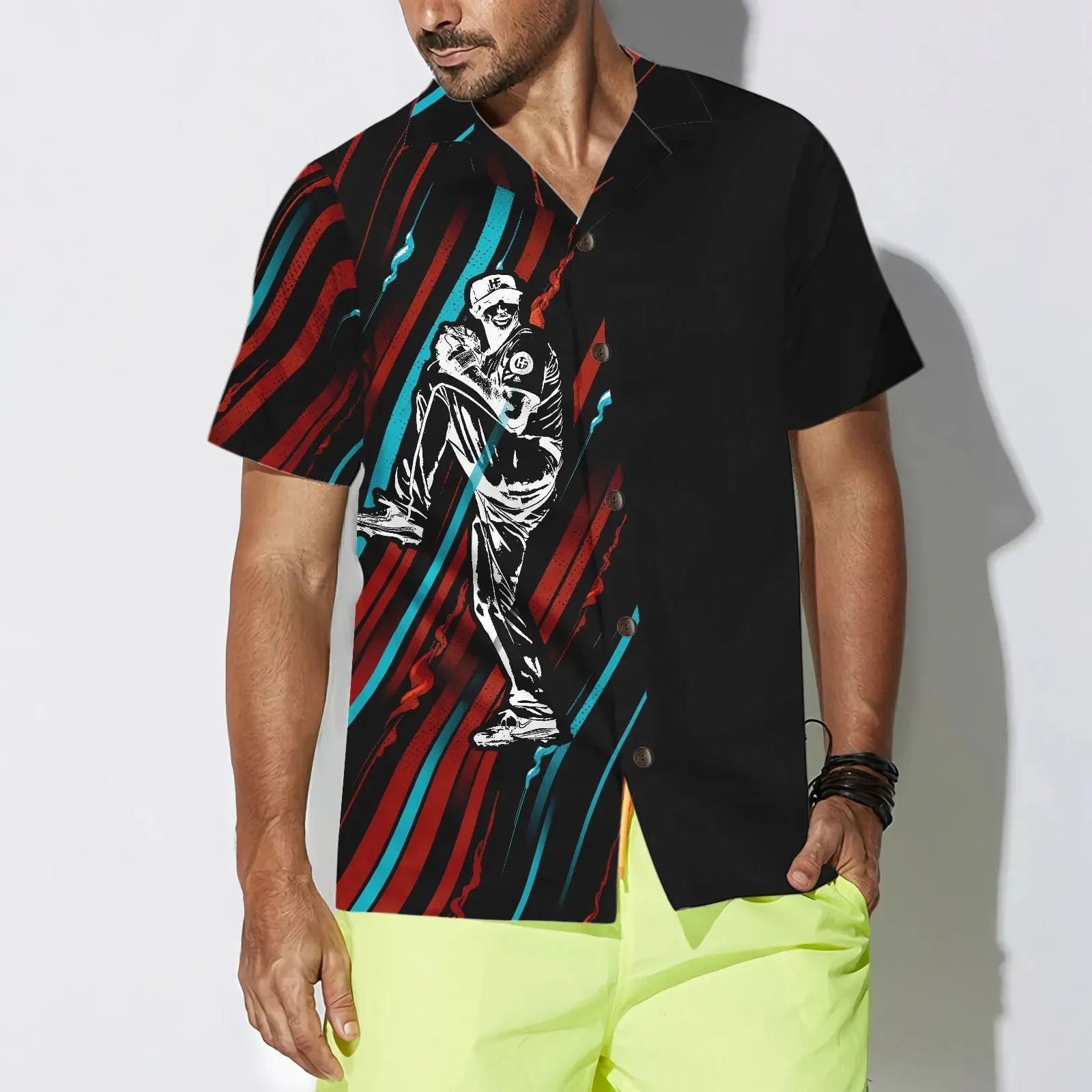Baseball Black And Color Hawaiian Shirt, Colorful Aloha Shirt Summer For Baseball Players, Best Baseball Gift Shirt