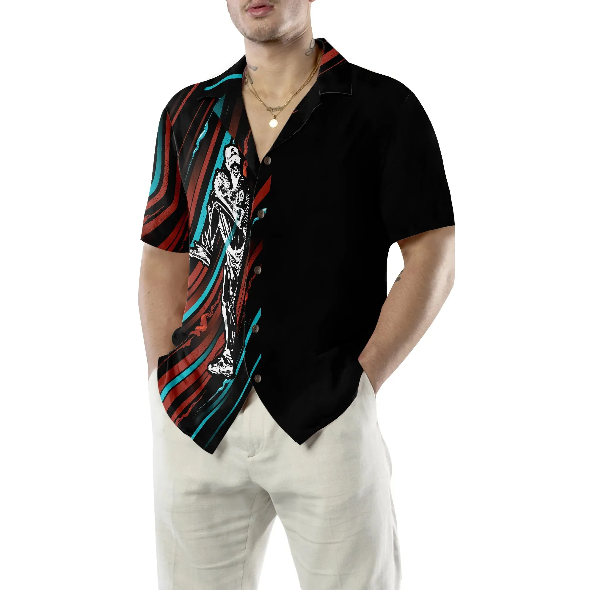 Baseball Black And Color Hawaiian Shirt, Colorful Aloha Shirt Summer For Baseball Players, Best Baseball Gift Shirt