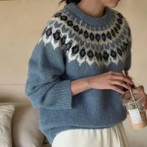Beautiful Blue Fair Isle Sweater