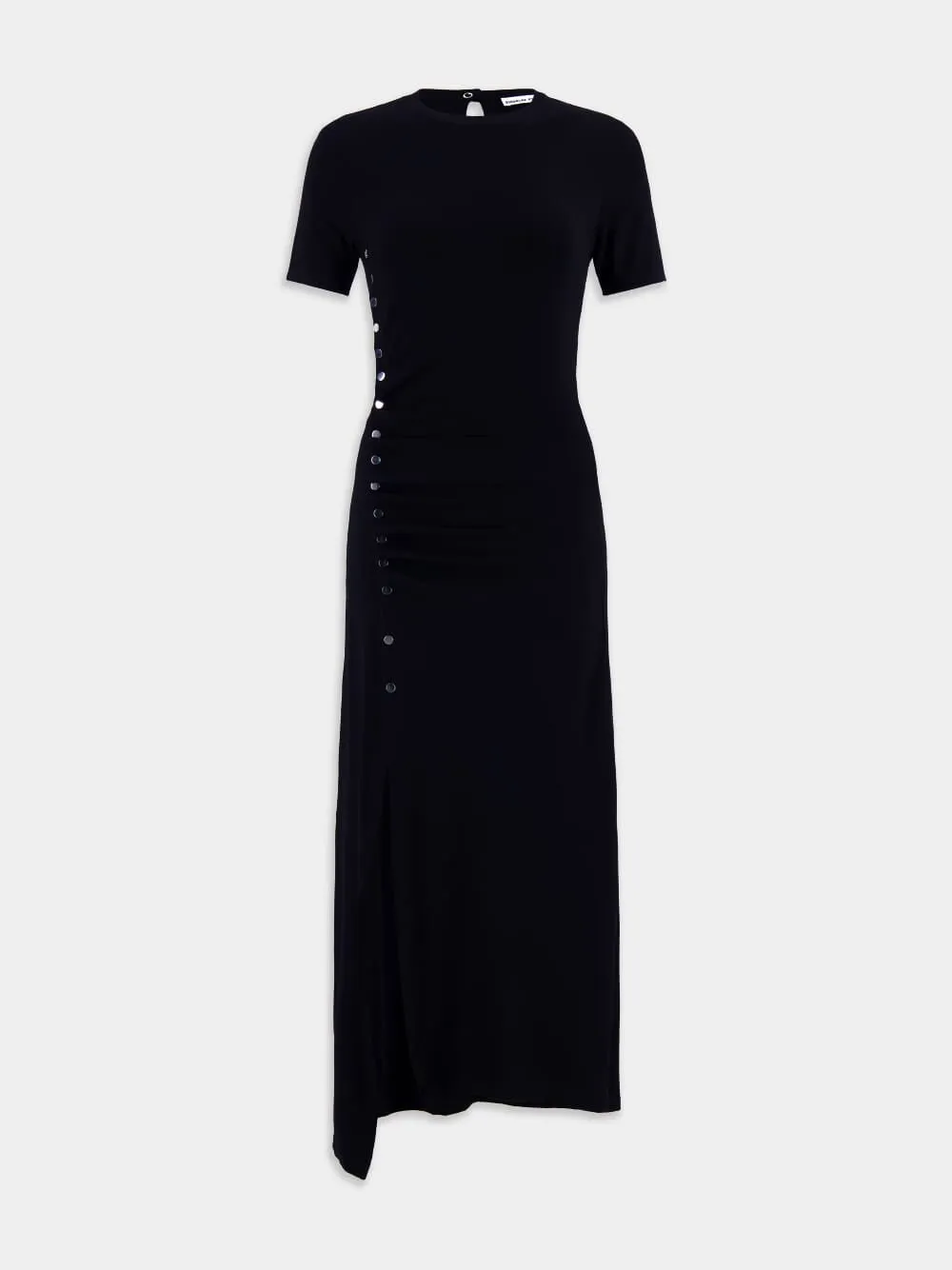 Black Pleated Midi Dress