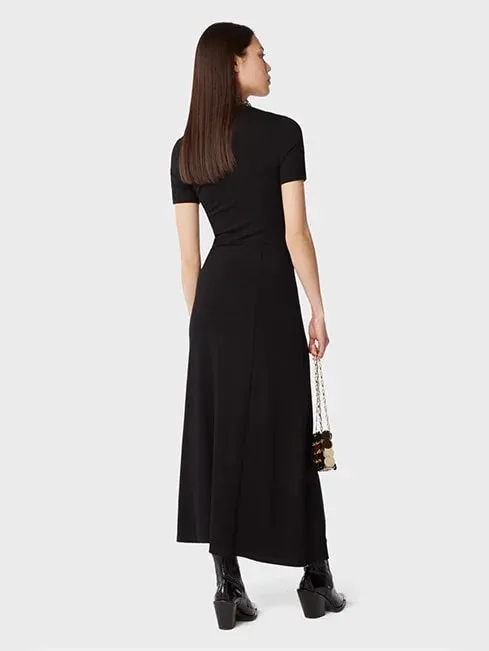 Black Pleated Midi Dress