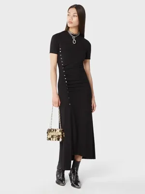 Black Pleated Midi Dress