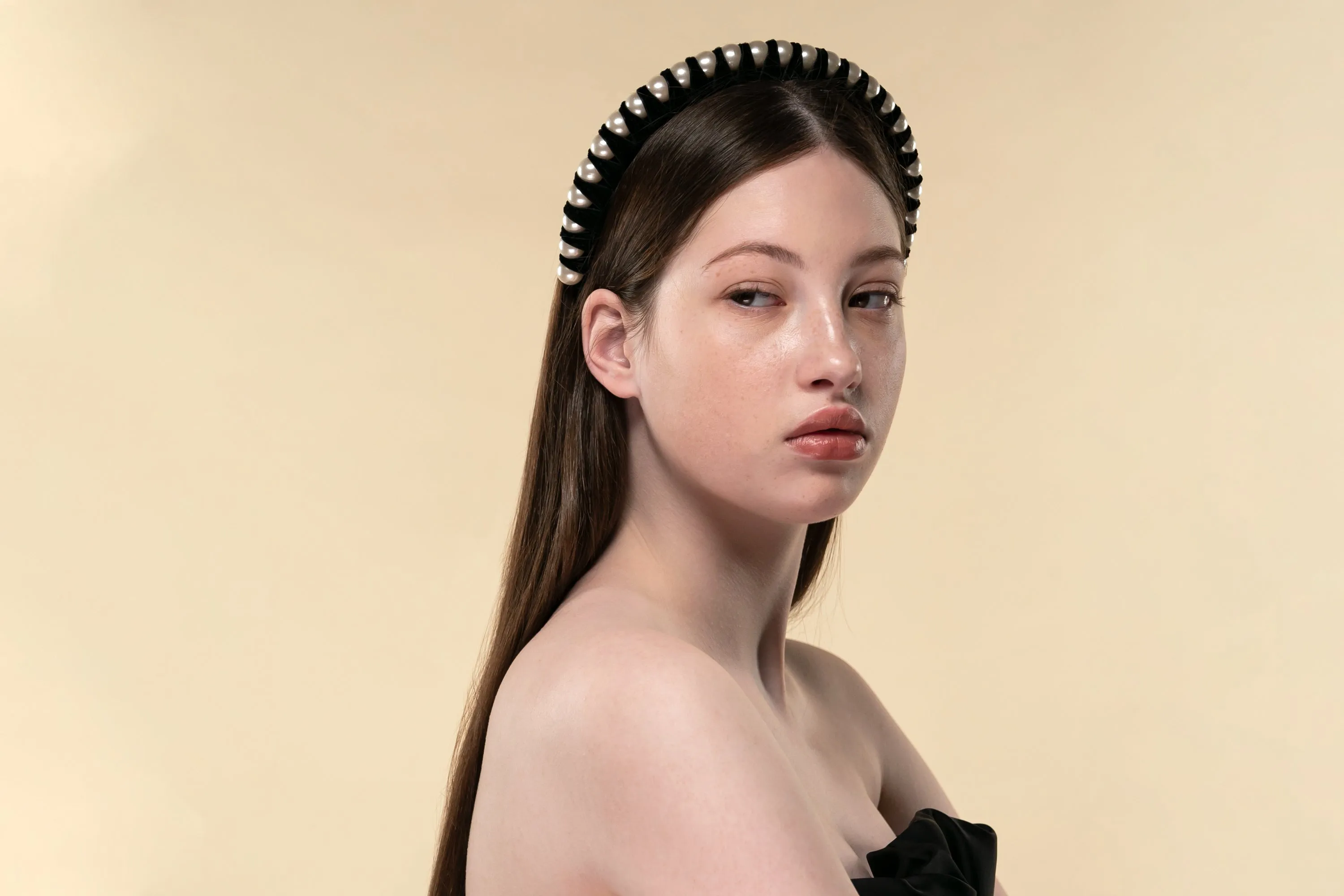Bunny Bow Velvet Pearl Headband