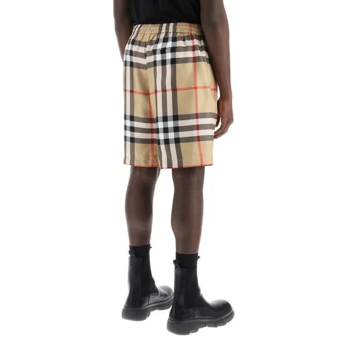 Burberry bradeston shorts in check silk