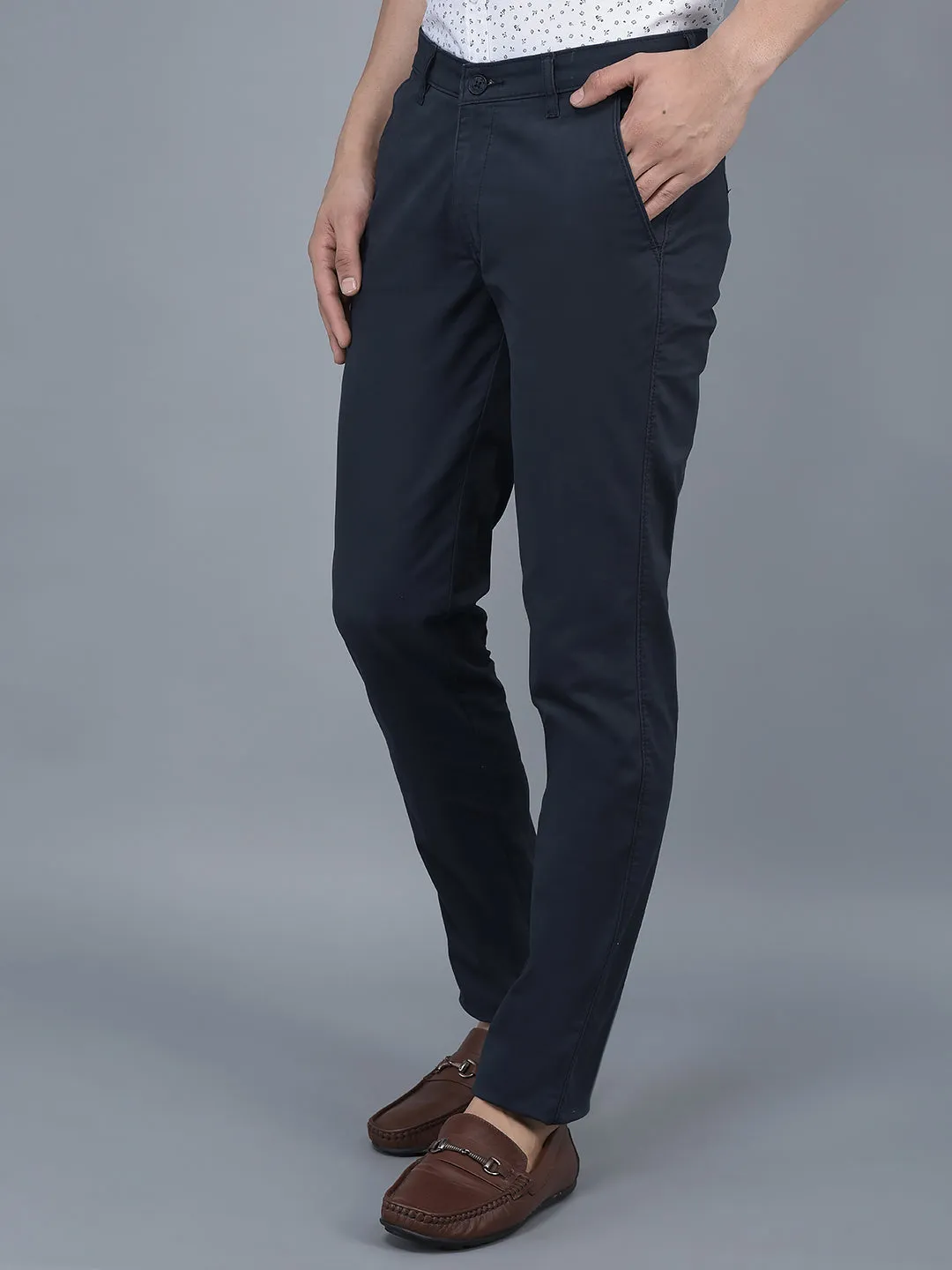 Cobb Navy Blue Slim Fit Chinos