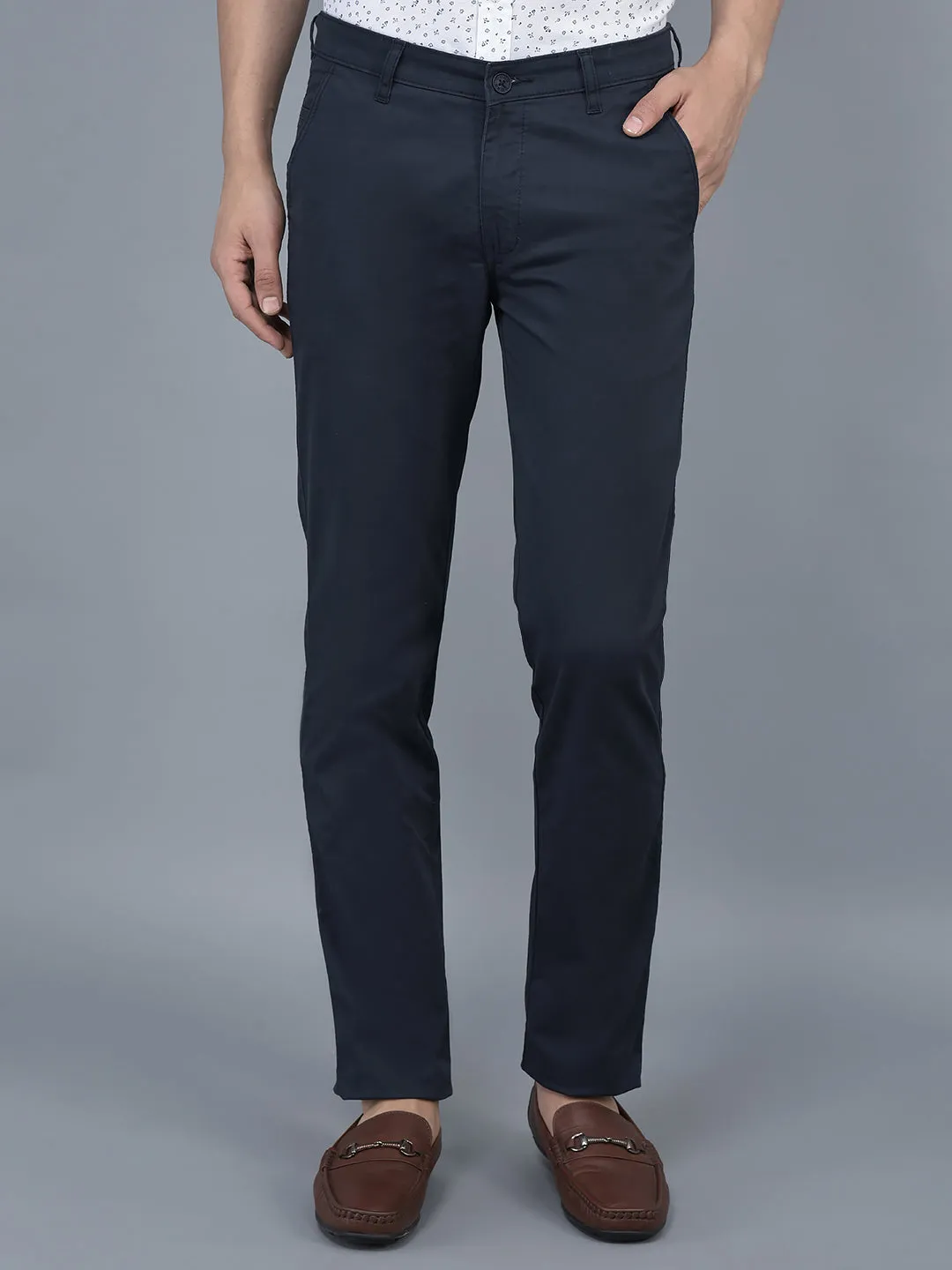 Cobb Navy Blue Slim Fit Chinos