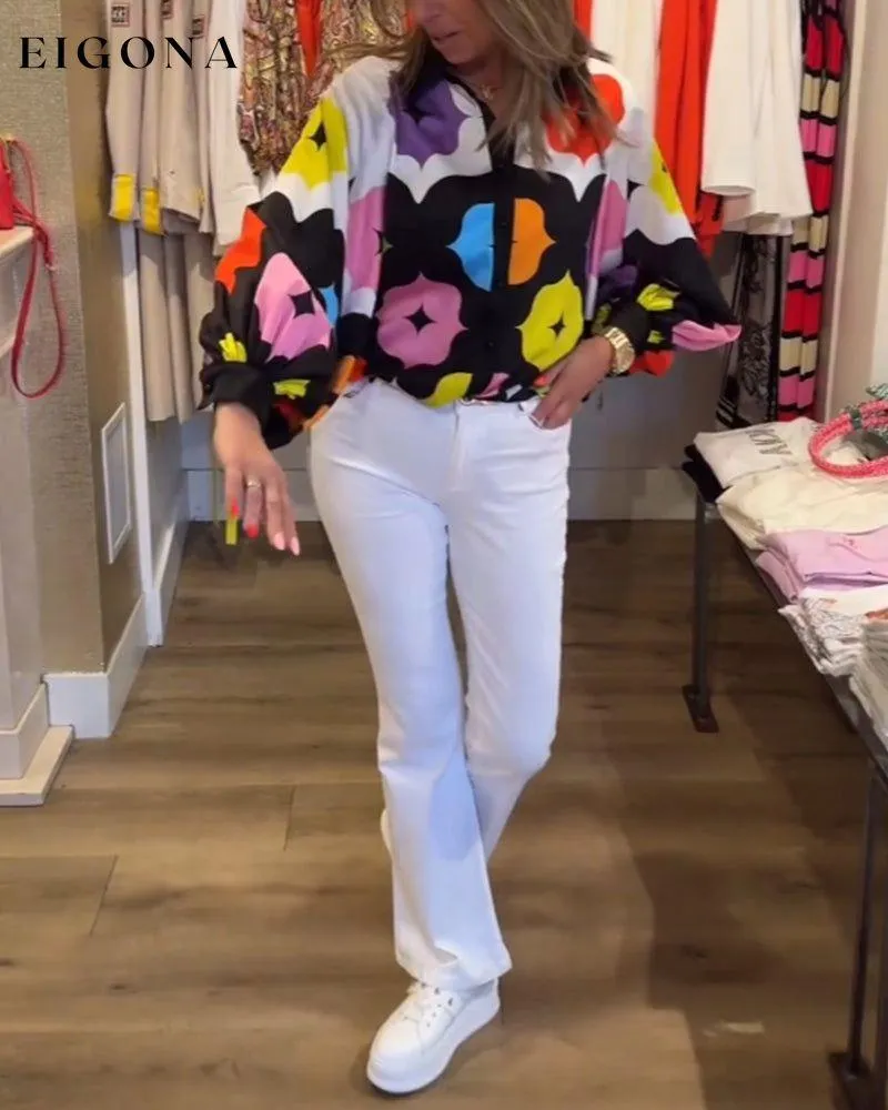 Colorful casual long-sleeved shirt