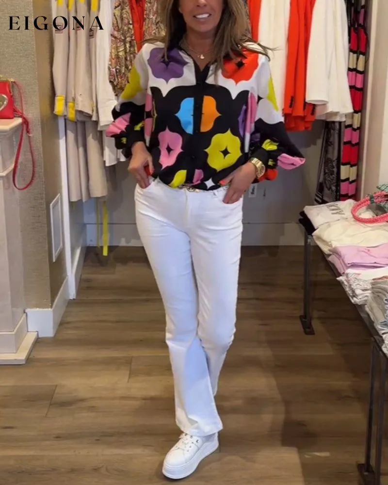 Colorful casual long-sleeved shirt