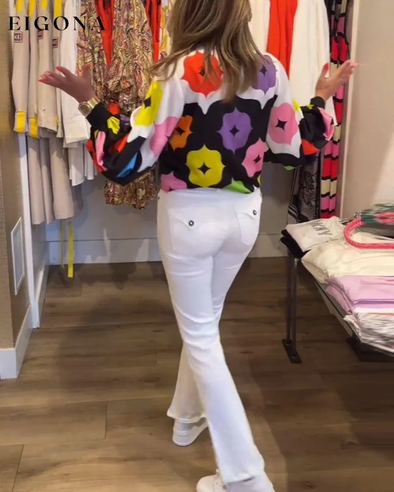 Colorful casual long-sleeved shirt