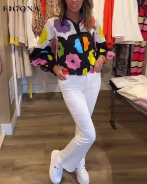 Colorful casual long-sleeved shirt