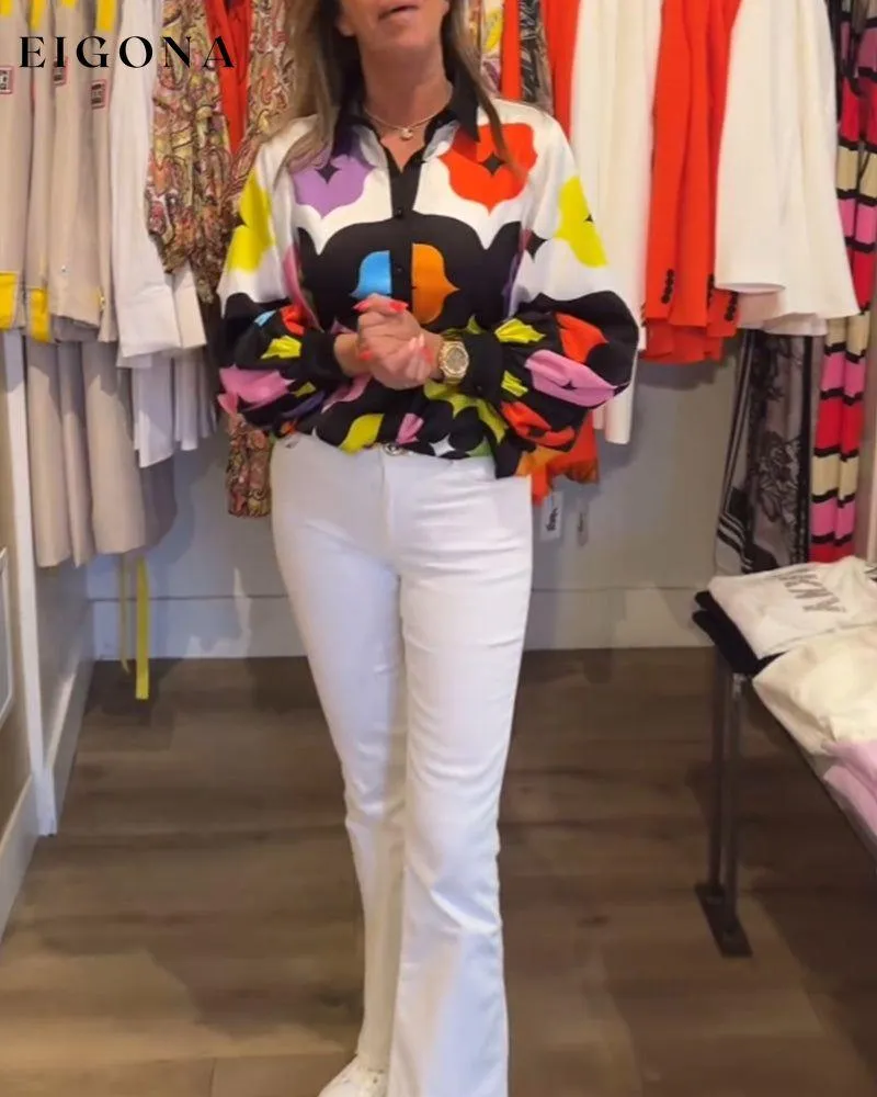 Colorful casual long-sleeved shirt