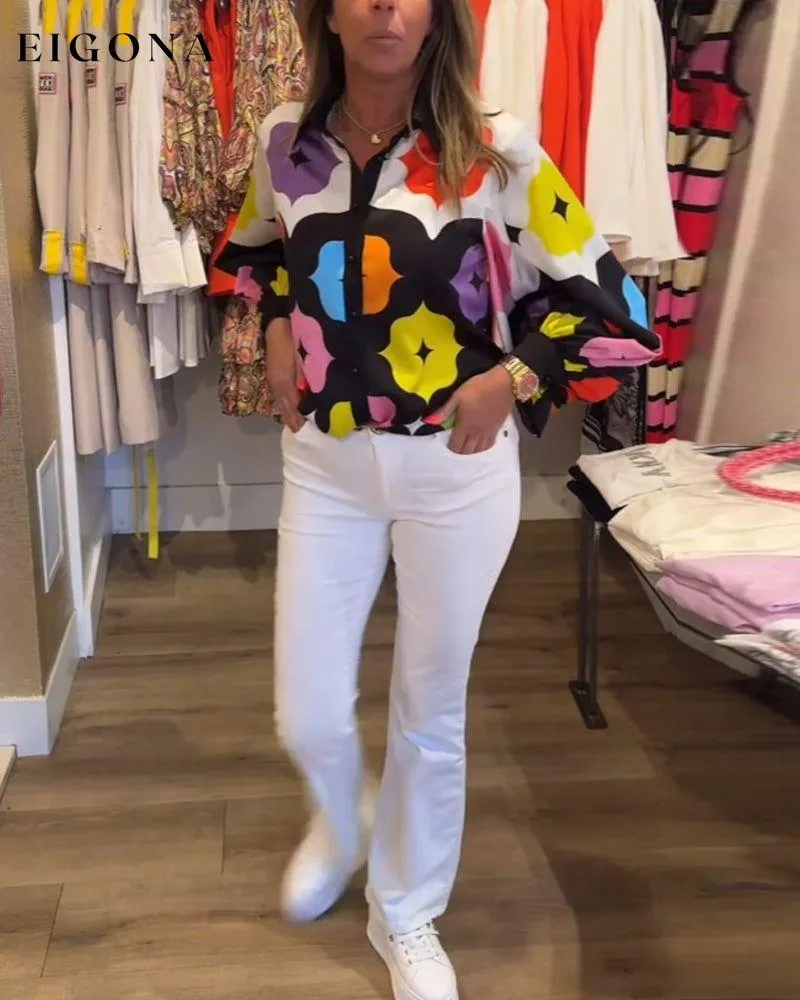 Colorful casual long-sleeved shirt