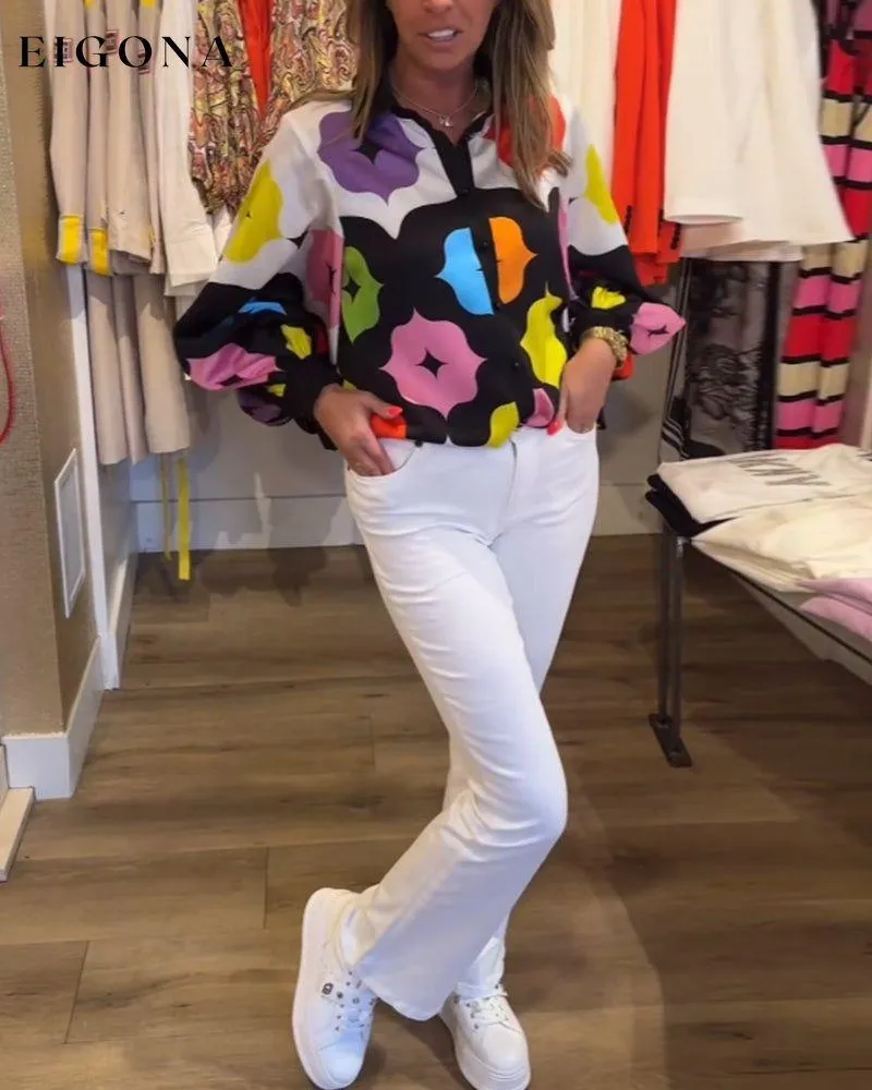 Colorful casual long-sleeved shirt