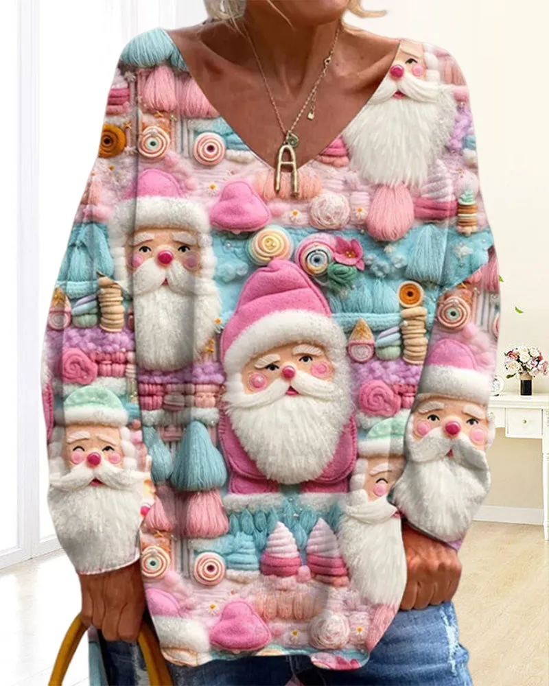 Colorful Christmas pattern tops