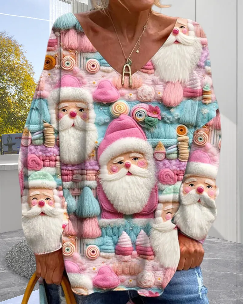 Colorful Christmas pattern tops