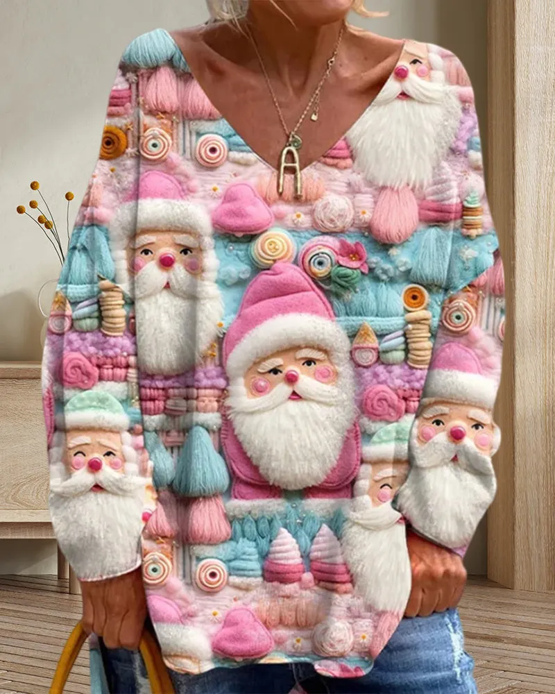 Colorful Christmas pattern tops