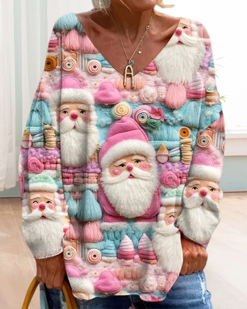 Colorful Christmas pattern tops
