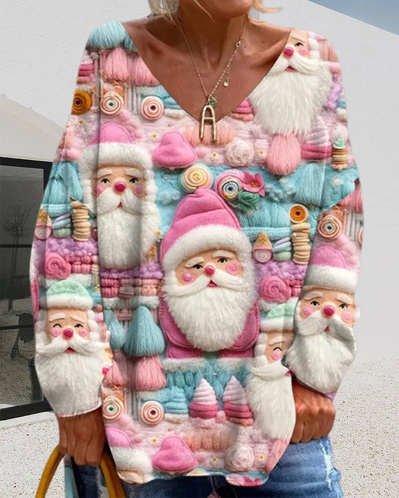 Colorful Christmas pattern tops