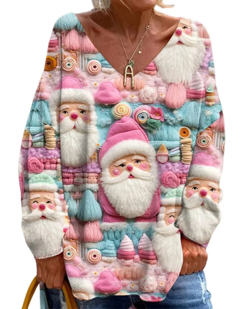 Colorful Christmas pattern tops