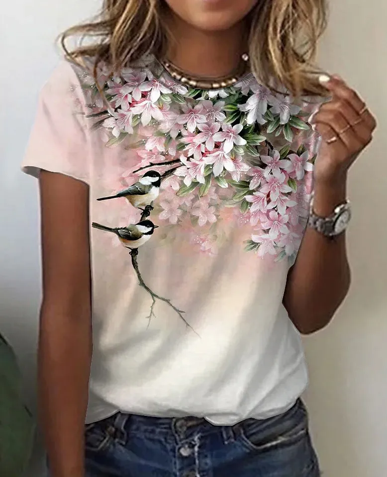 Colorful Nature Image Printed T-shirt
