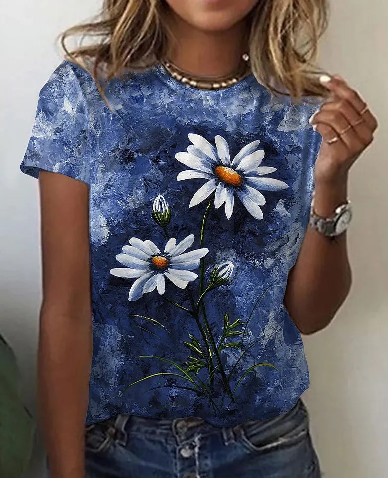 Colorful Nature Image Printed T-shirt