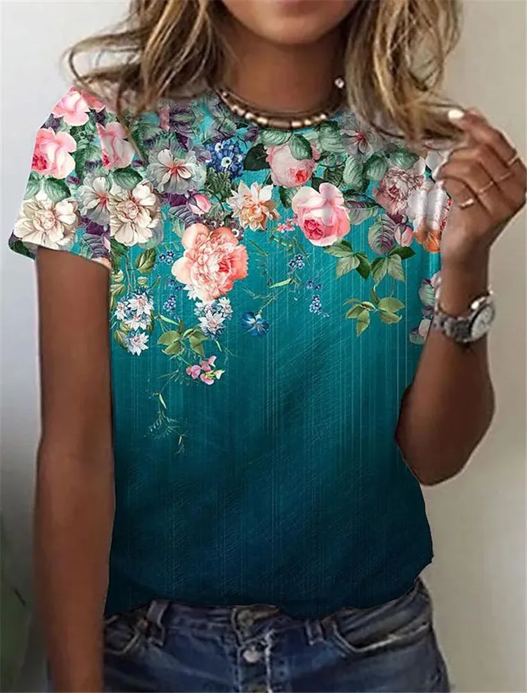 Colorful Nature Image Printed T-shirt