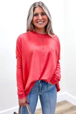 Cozy Up To Me Loose Fit Sweater -  Melon