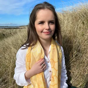 Daisies & Honeybee Silk Scarf