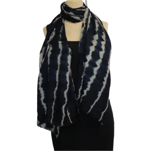 Denovembre Scarf/Shawl, Rive, Indigo Blue/Beige