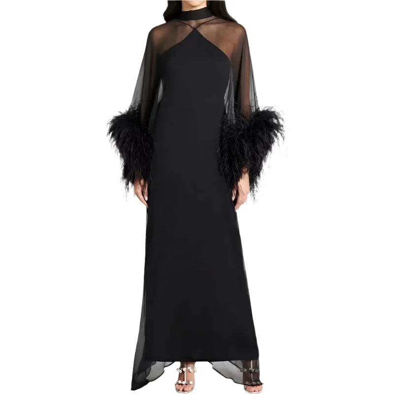 Elegant Luxurious Feathers Dress