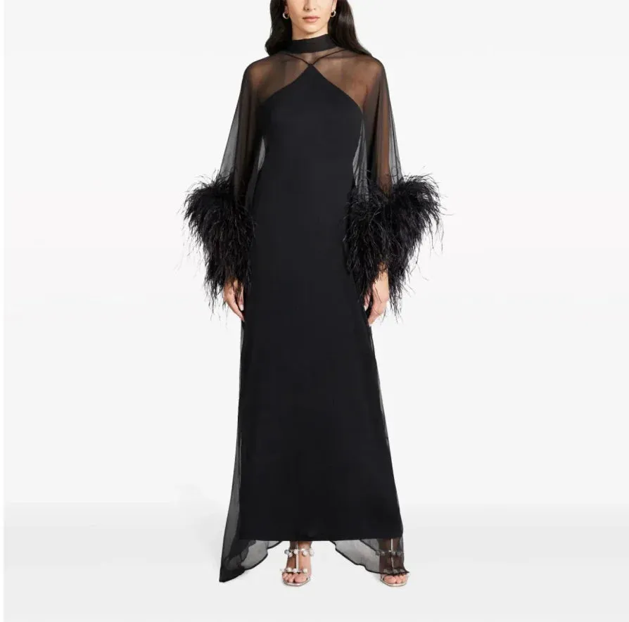 Elegant Luxurious Feathers Dress