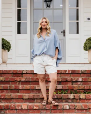 Elm Emma Relaxed Denim Short Vintage White