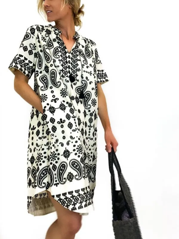 Embroidered Knee Length Dress