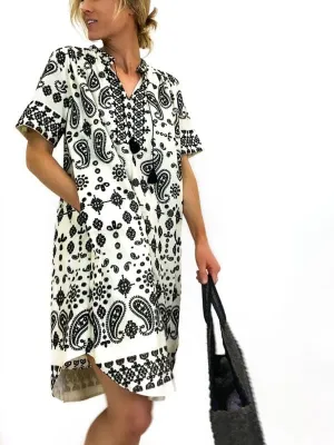 Embroidered Knee Length Dress