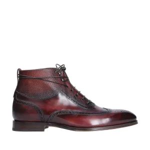 Franceschetti "Flowers" Men's Shoes Hand Painted Art Sole Lace-up Leather Boots (FCCT1068)