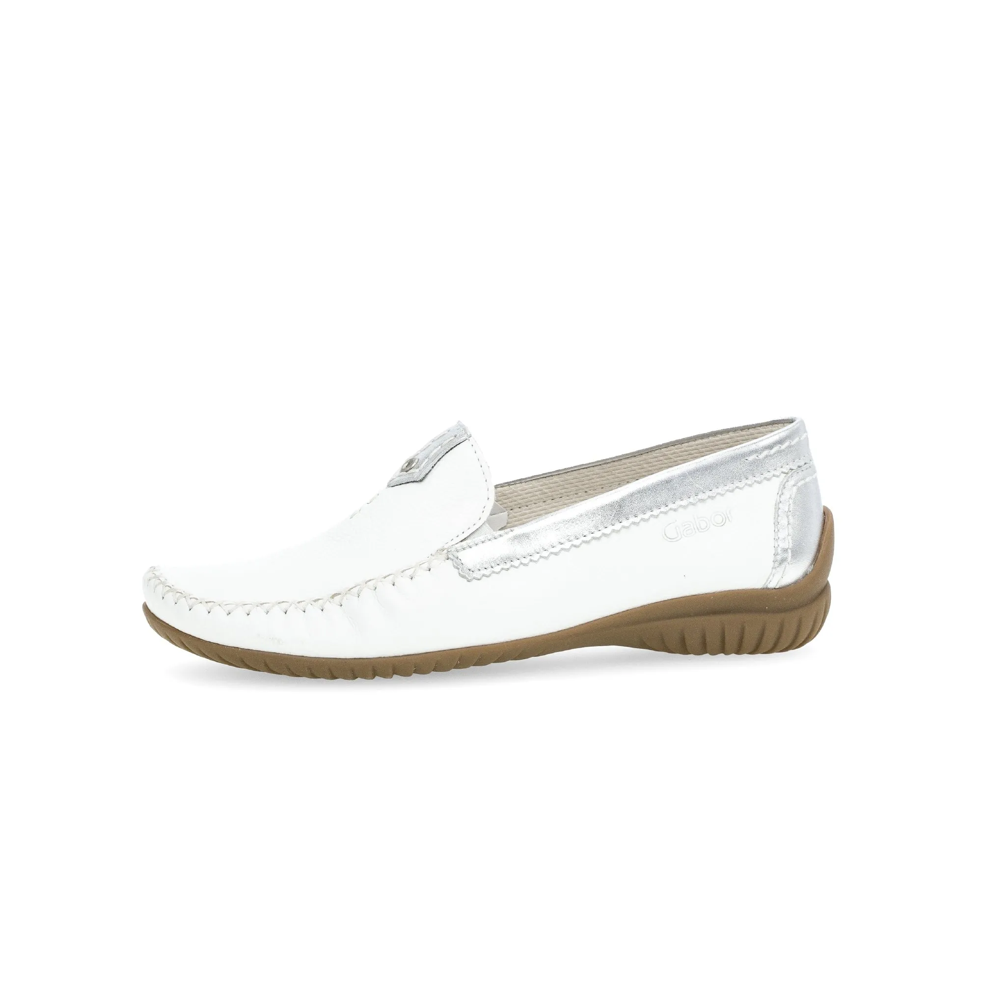 Gabor 46.090.50 California Ladies White Leather Slip On Shoes