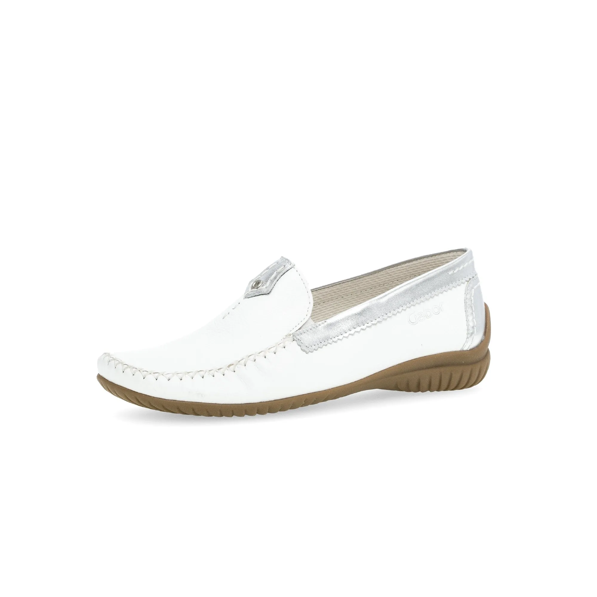 Gabor 46.090.50 California Ladies White Leather Slip On Shoes