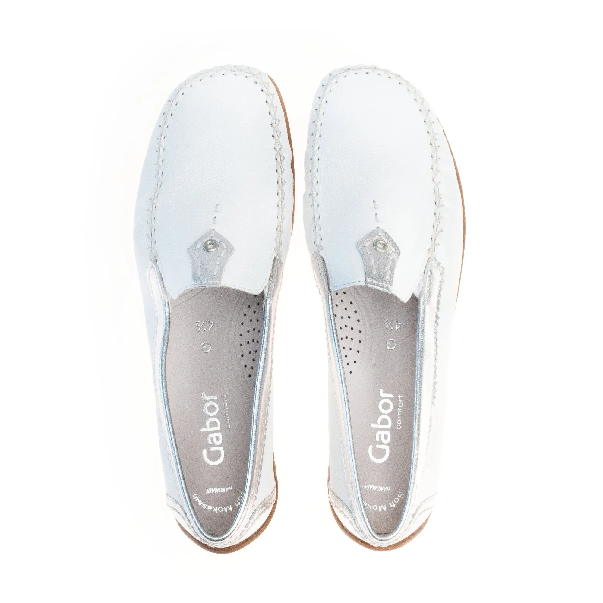 Gabor 46.090.50 California Ladies White Leather Slip On Shoes