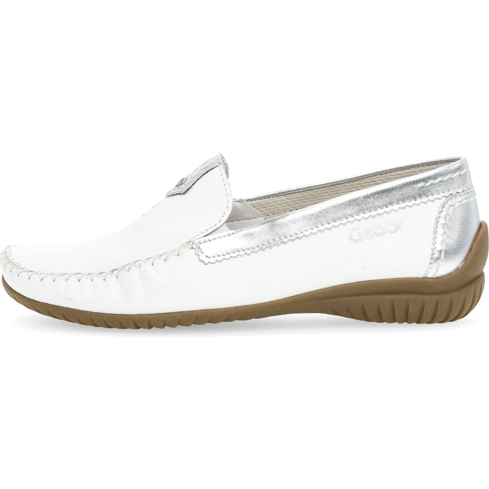 Gabor 46.090.50 California Ladies White Leather Slip On Shoes