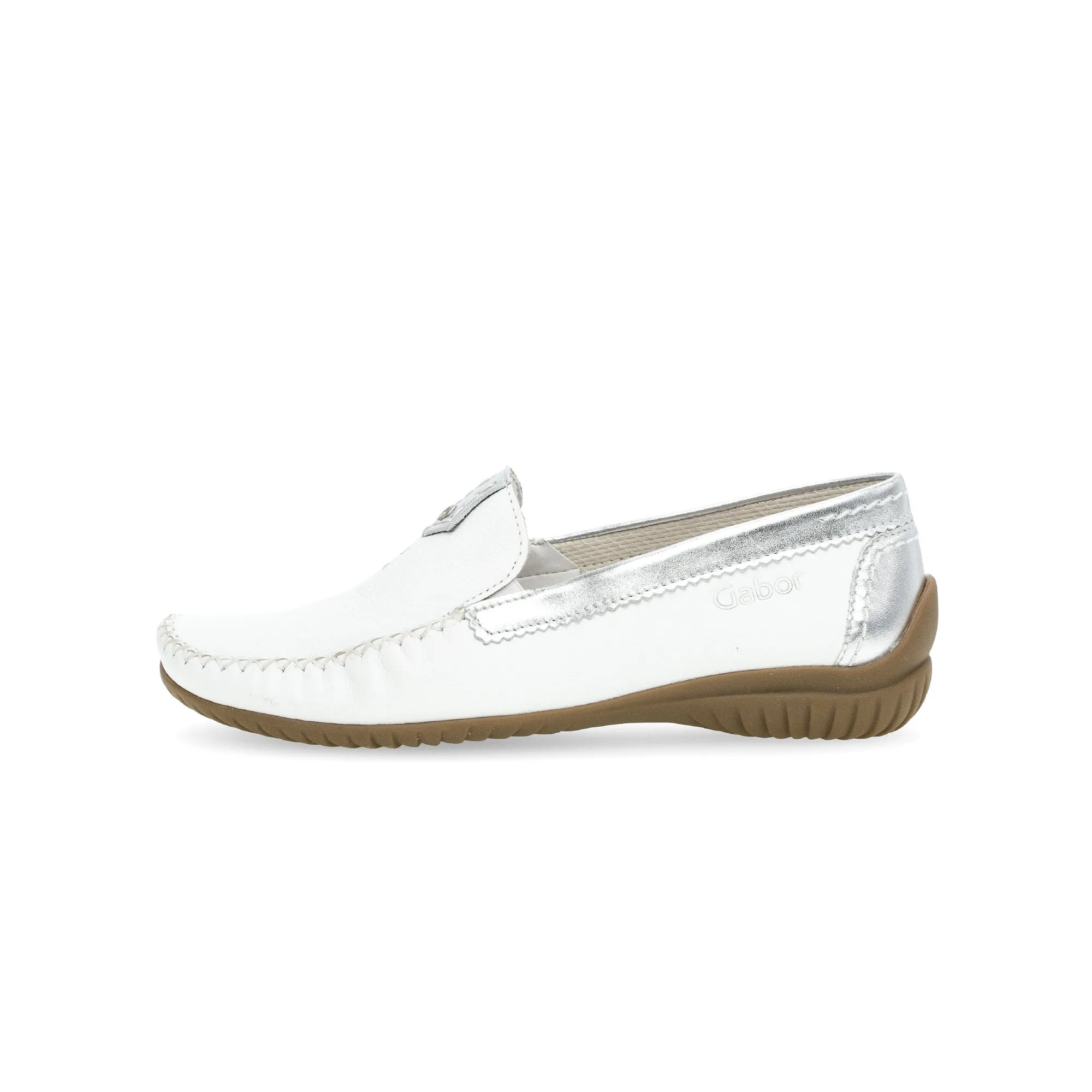 Gabor 46.090.50 California Ladies White Leather Slip On Shoes