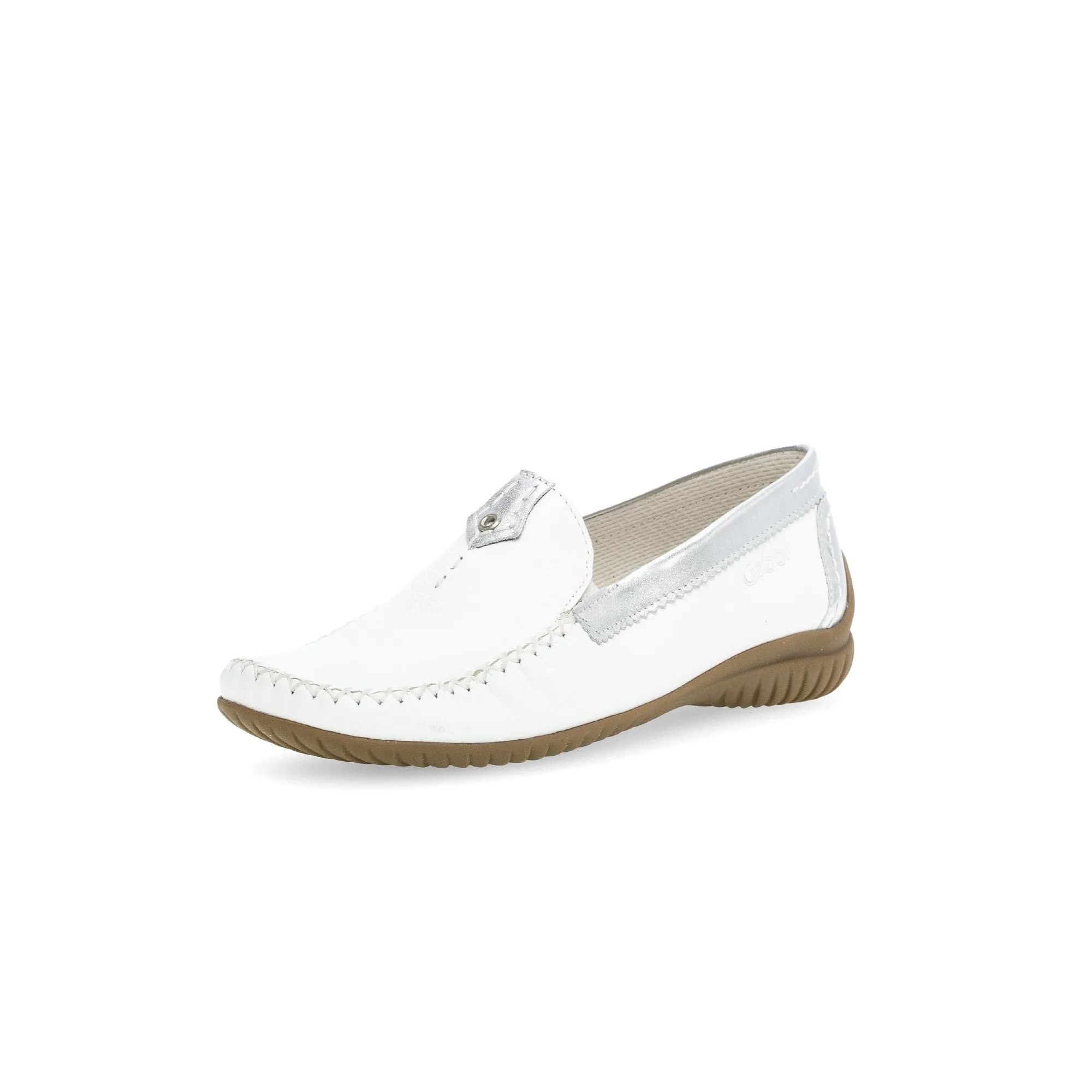 Gabor 46.090.50 California Ladies White Leather Slip On Shoes