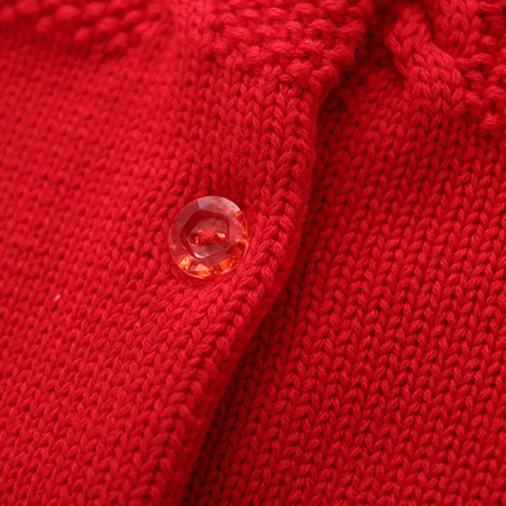 Girls Solid Long Sleeve Casual Sweaters