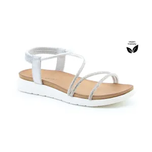 Heavenly Feet Vegan Super Lite Sandal Aperol SILVER .