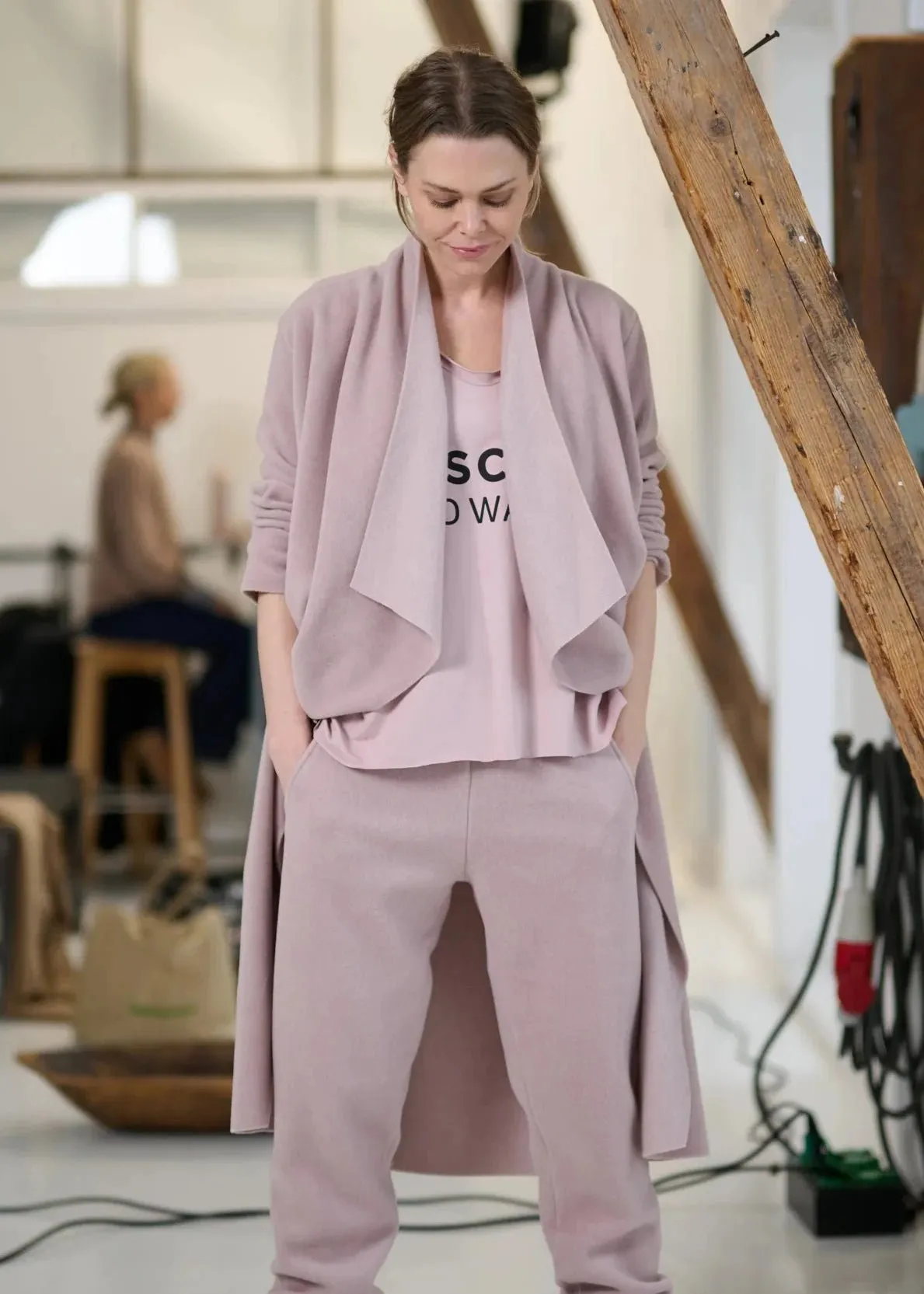 Henriette | Cozy Long Fleece Cardigan | Dusty Rose