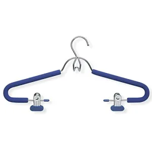 Honey-Can-Do HNGT01332 4-Pack Foam Coated Suit Hanger with Clips, Chrome/Bl, 4 Blue